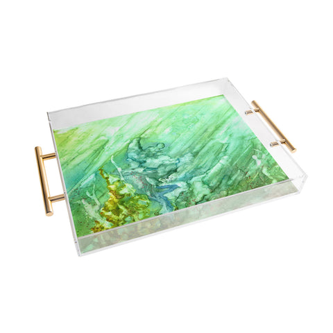 Rosie Brown Green Coral Acrylic Tray