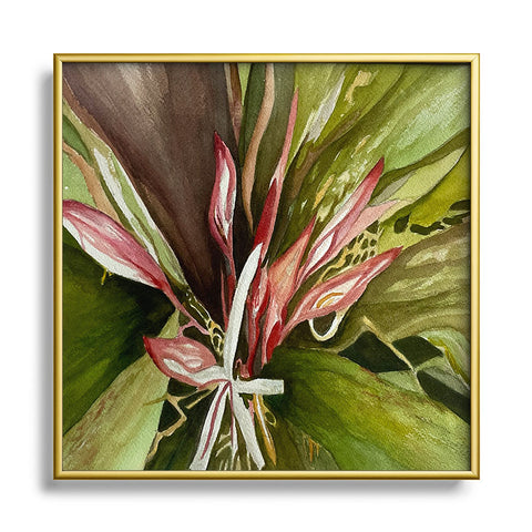 Rosie Brown Lovely Lillies Square Metal Framed Art Print