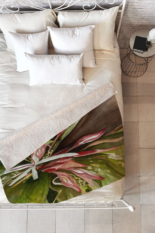 Rosie Brown Lovely Lillies Fleece Throw Blanket