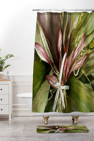 Rosie Brown Lovely Lillies Shower Curtain And Mat