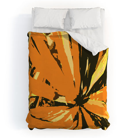 Rosie Brown Orange Bromeliad Duvet Cover