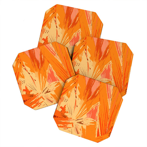 Rosie Brown Palm Explosion Coaster Set