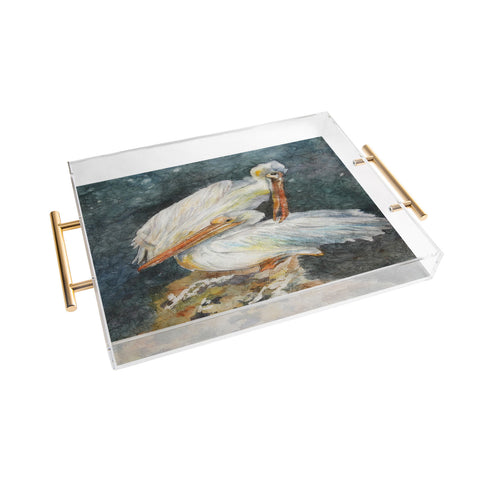 Rosie Brown Pelicans 1 Acrylic Tray
