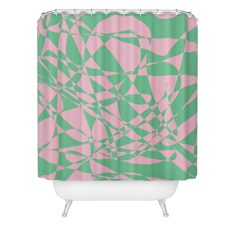 Rosie Brown Pink Doodle Shower Curtain