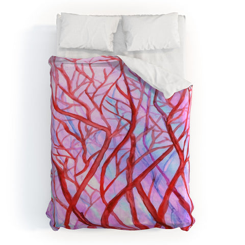 Rosie Brown Red Coral Duvet Cover