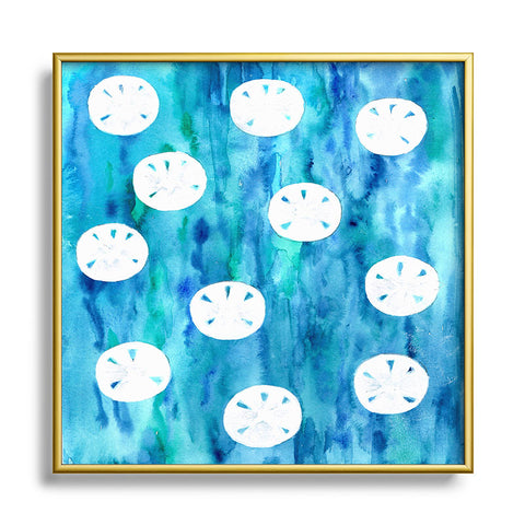 Rosie Brown Sanddollars Square Metal Framed Art Print