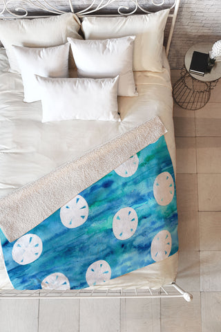 Rosie Brown Sanddollars Fleece Throw Blanket