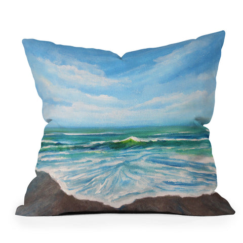 Rosie Brown Seashore Foam Outdoor Throw Pillow