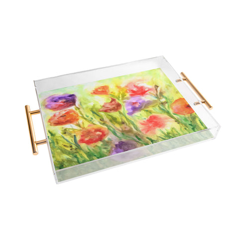 Rosie Brown Summer Flowers Acrylic Tray