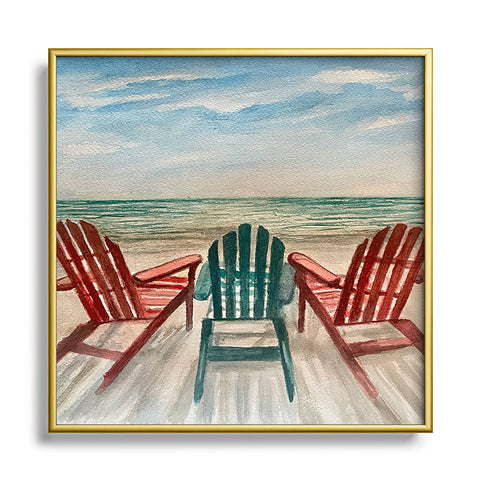 Rosie Brown The View Square Metal Framed Art Print