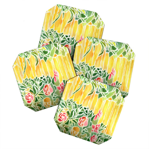 Rosie Brown Tiffany Inspired Coaster Set