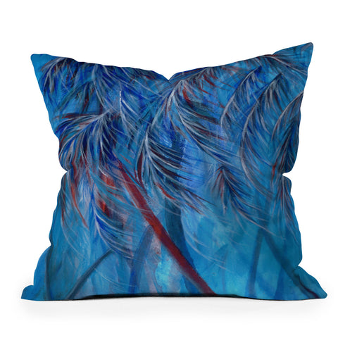 Rosie Brown Tropical Blues Outdoor Throw Pillow