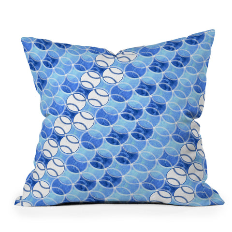 Ruby Door Baseballs Outdoor Throw Pillow