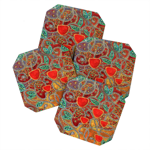 Ruby Door Eves Apples Coaster Set