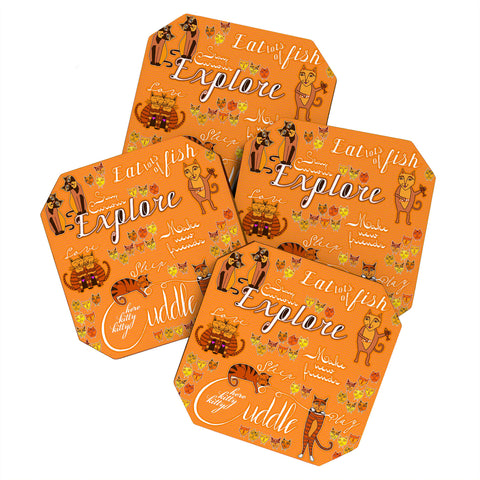 Ruby Door How To Be A Happy Cat Coaster Set