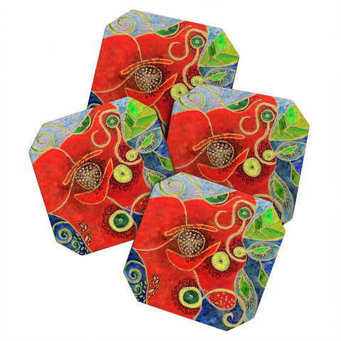 Ruby Door Poppy And Juggler Coaster Set
