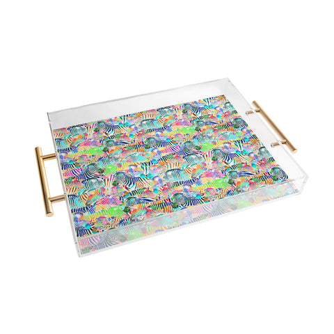 Ruby Door Rainbow Zebras Acrylic Tray
