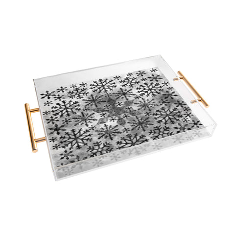 Ruby Door Snow Leopard Snowflake Acrylic Tray