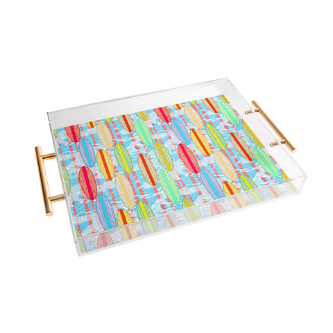Ruby Door Surfer Stripe In Brights Acrylic Tray