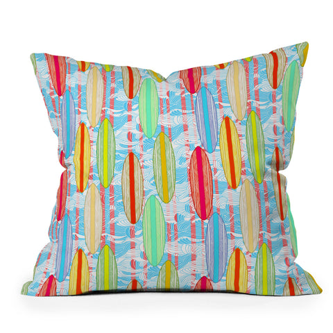 Ruby Door Surfer Stripe In Brights Outdoor Throw Pillow