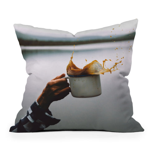 Rustic Bones Coffee Cheers Outdoor Throw Pillow