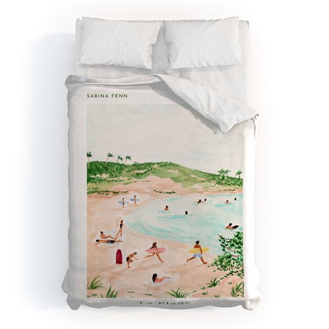 Sabina Fenn Illustration Beach Day Poster Print Duvet Cover