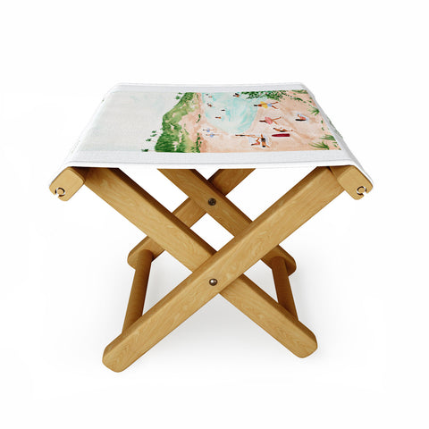 Sabina Fenn Illustration Beach Day Poster Print Folding Stool