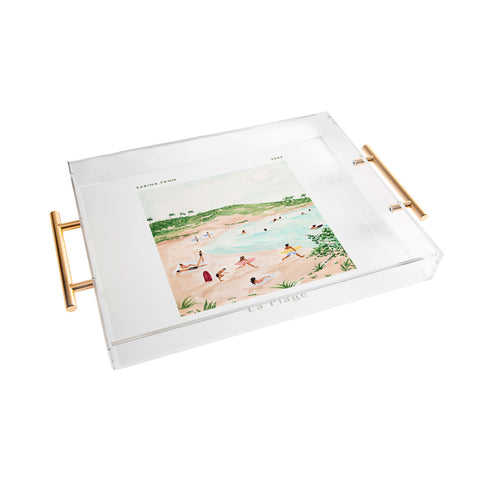 Sabina Fenn Illustration Beach Day Poster Print Acrylic Tray