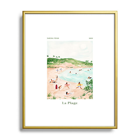 Sabina Fenn Illustration Beach Day Poster Print Metal Framed Art Print