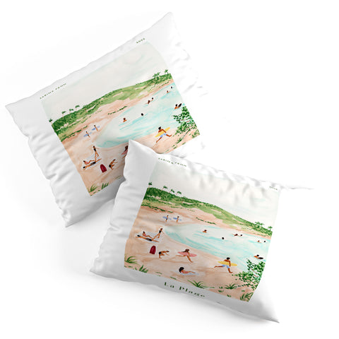 Sabina Fenn Illustration Beach Day Poster Print Pillow Shams