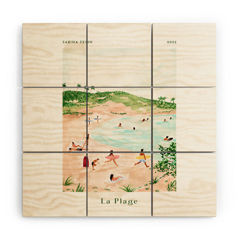 Sabina Fenn Illustration Beach Day Poster Print Wood Wall Mural