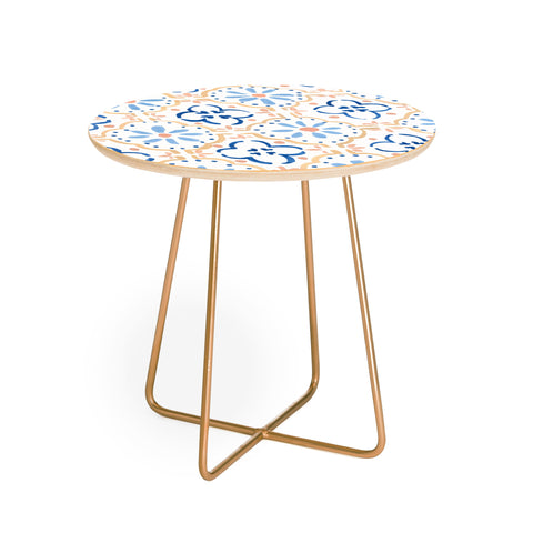 Sabina Fenn Illustration Blue Tiles Round Side Table