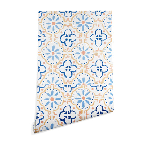 Sabina Fenn Illustration Blue Tiles Wallpaper