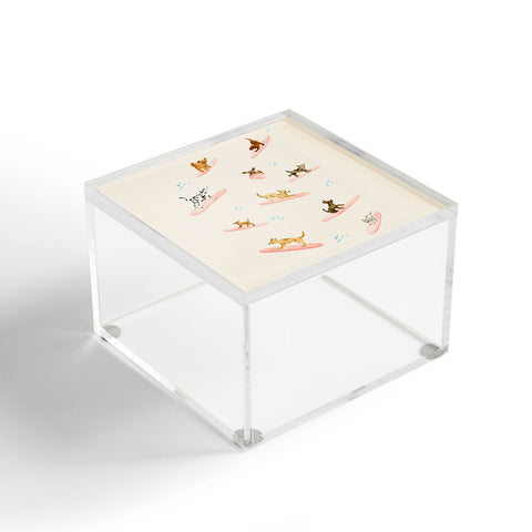 Sabina Fenn Illustration Dogs Surfing Acrylic Box