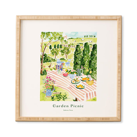 Sabina Fenn Illustration Garden Picnic Framed Wall Art