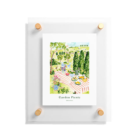 Sabina Fenn Illustration Garden Picnic Floating Acrylic Print