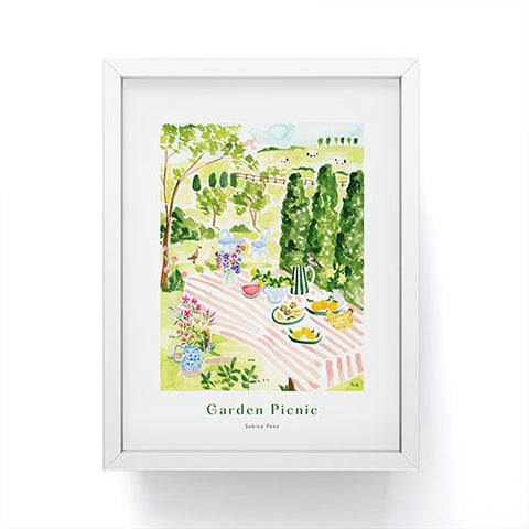 Sabina Fenn Illustration Garden Picnic Framed Mini Art Print