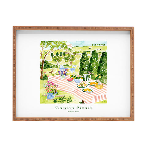 Sabina Fenn Illustration Garden Picnic Rectangular Tray