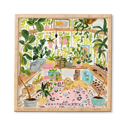 Sabina Fenn Illustration Greenhouse Dog Framed Wall Art
