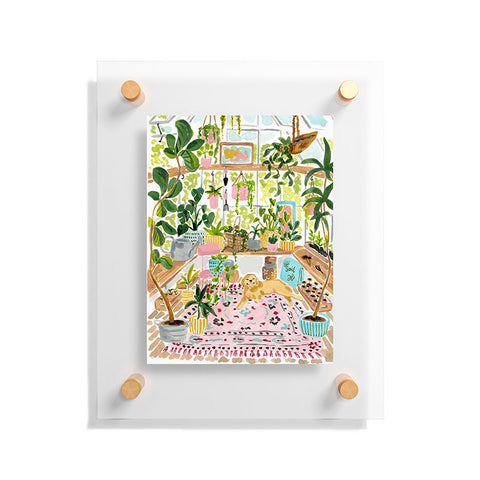 Sabina Fenn Illustration Greenhouse Dog Floating Acrylic Print
