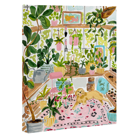 Sabina Fenn Illustration Greenhouse Dog Art Canvas
