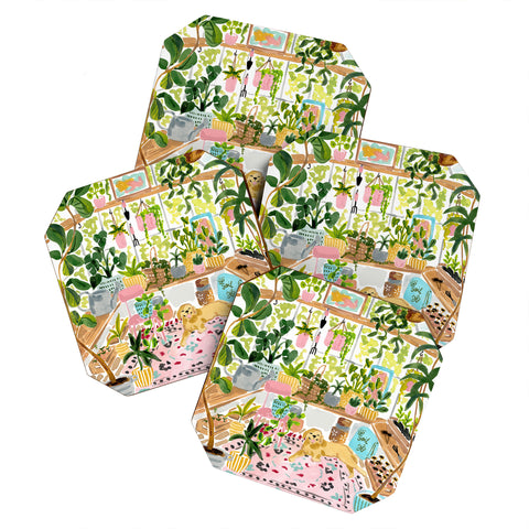 Sabina Fenn Illustration Greenhouse Dog Coaster Set