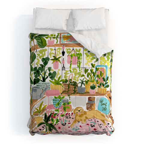 Sabina Fenn Illustration Greenhouse Dog Comforter