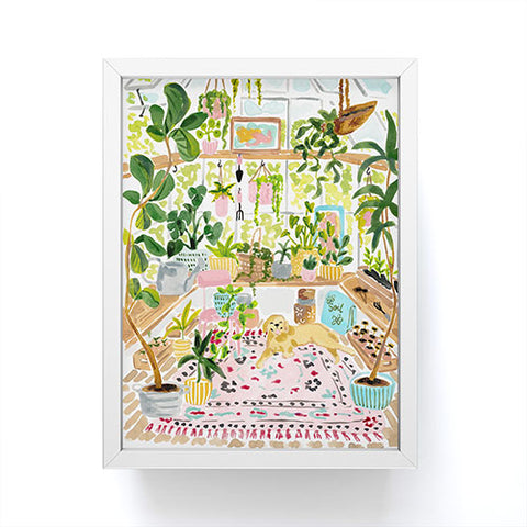 Sabina Fenn Illustration Greenhouse Dog Framed Mini Art Print