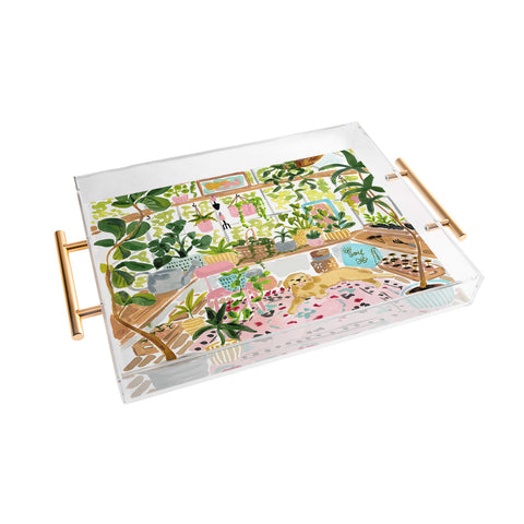Sabina Fenn Illustration Greenhouse Dog Acrylic Tray