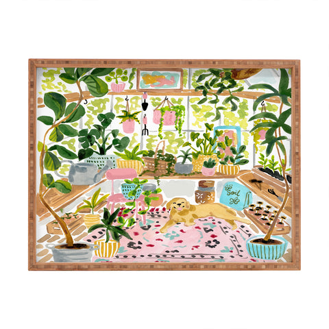 Sabina Fenn Illustration Greenhouse Dog Rectangular Tray
