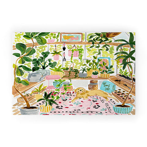 Sabina Fenn Illustration Greenhouse Dog Welcome Mat