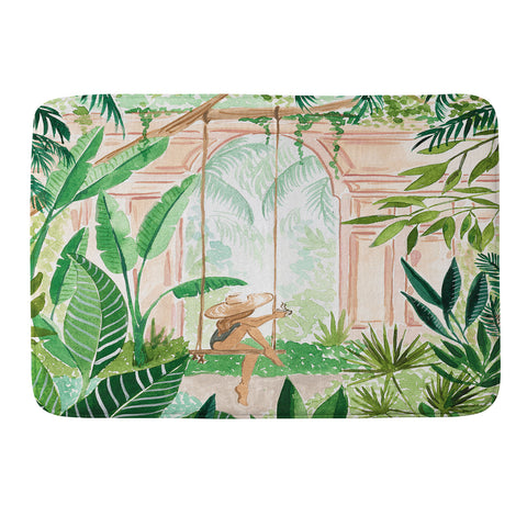 Sabina Fenn Illustration Jungle Swing Memory Foam Bath Mat