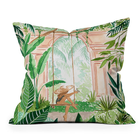 Sabina Fenn Illustration Jungle Swing Throw Pillow