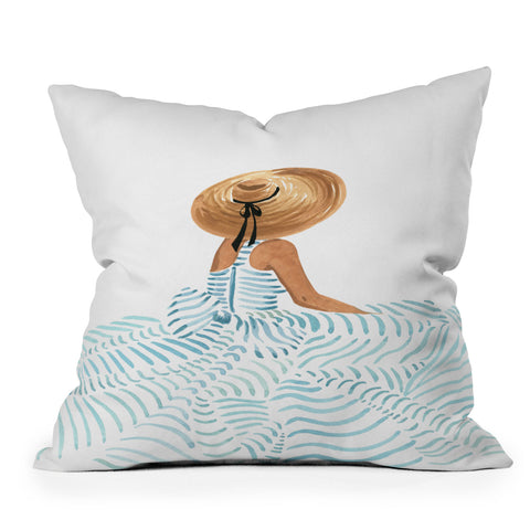Sabina Fenn Illustration Madame Fleur II Throw Pillow